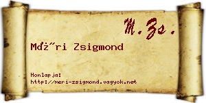 Méri Zsigmond névjegykártya