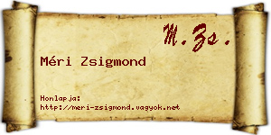 Méri Zsigmond névjegykártya